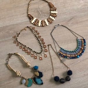 Anthropologie statement necklace earrings